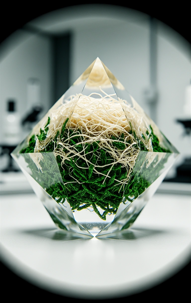 Refracted botanical laboratory texture